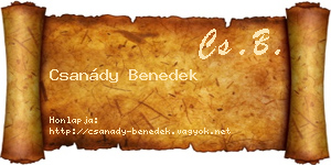 Csanády Benedek névjegykártya