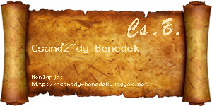 Csanády Benedek névjegykártya