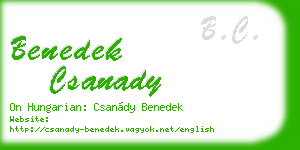 benedek csanady business card