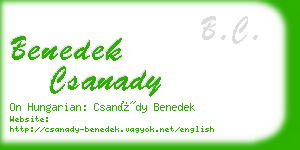 benedek csanady business card